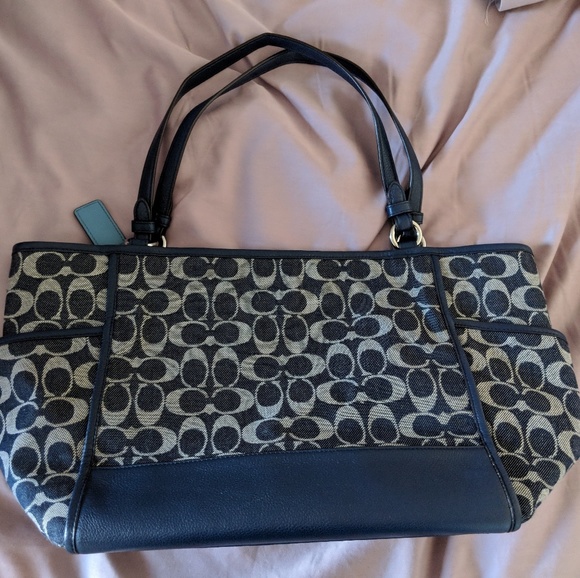 Coach Denim Blue Signature Tote - Picture 3 of 5